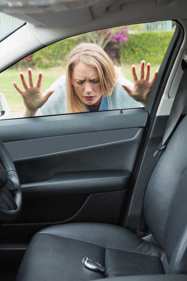 car lockout situation after keys locked in vehicle